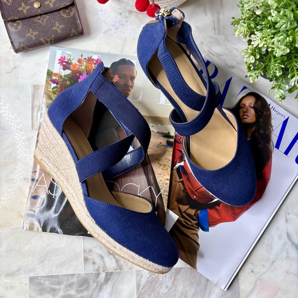 Talbots LYNDSAY D'ORSAY ESPADRILLE WEDGES - Picture 8 of 12